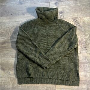 Olive Green Turtleneck Sweater